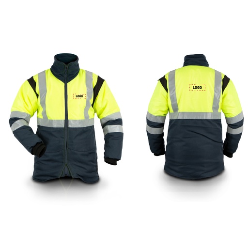 [X28JHVLogo] CLASSIC HI-VIZ COLD STORE JACKET X28JHV WITH LOGO