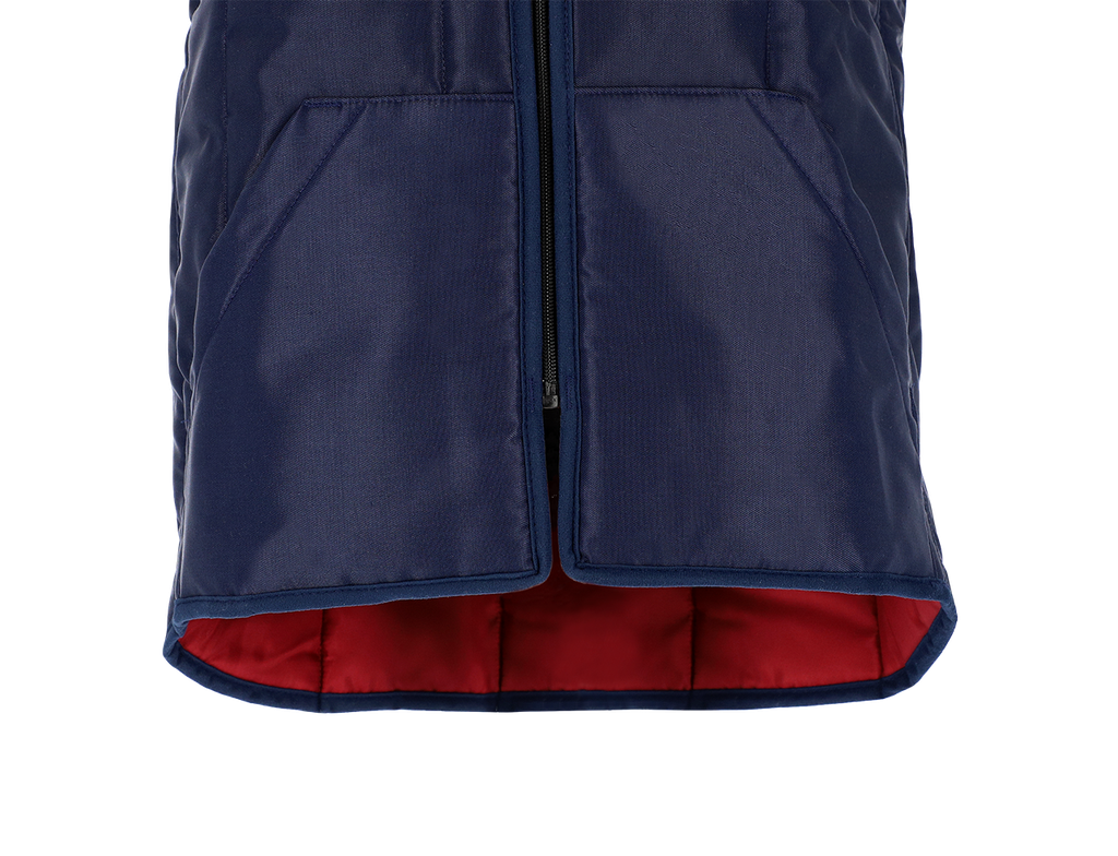 Diepvries bodywarmer Classic, marine/oranje met reflectie