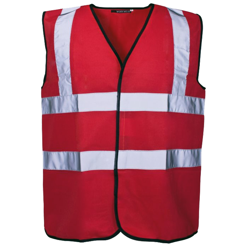Hi-Visibility Single Colour Vest in Red