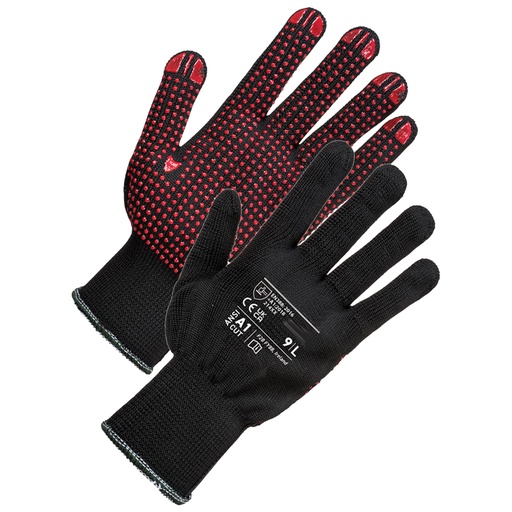 [4082200] Gloves Black/Red Polka Dot (sold in 12s)