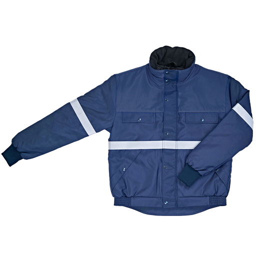 [CT113411222] Lined Pilot Jacket (with reflective strips, removable inner jacket), black/light blue
