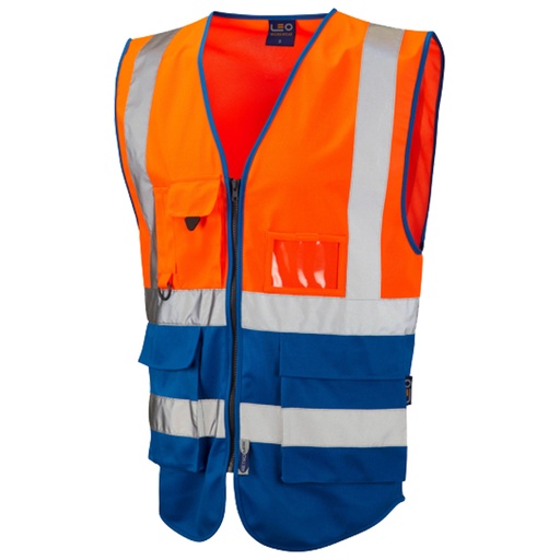 [596W11ORB] Hi-Vis Class 2 Executive Vest Orange/Royal Blue 