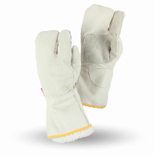 [FG662] All leather 3 finger freezer mitt FG662