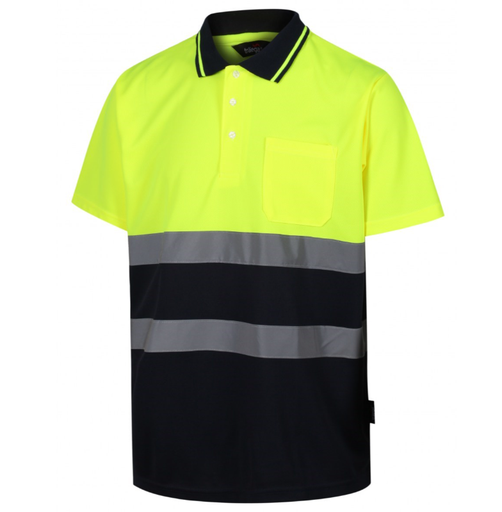[TPS03HV-Y] Hi-Vis Contrast Polo Yellow