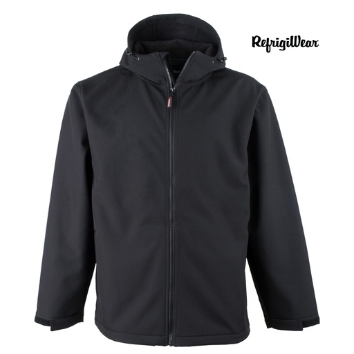 [X9151R] REFRIGIWEAR BLACK SOFTSHELL JACKET WITH HOOD X9151R